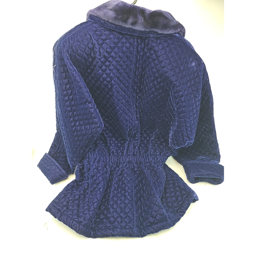Kaos Purple Quilted Velvet Fur Collar Jacket - Picture 5 of 5